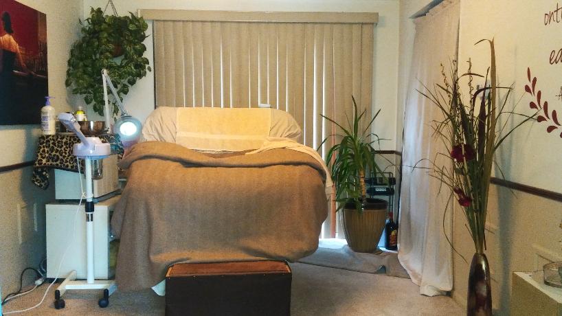 Beautiful Spa Room with heated Reclining Chair to enjoy your facial...